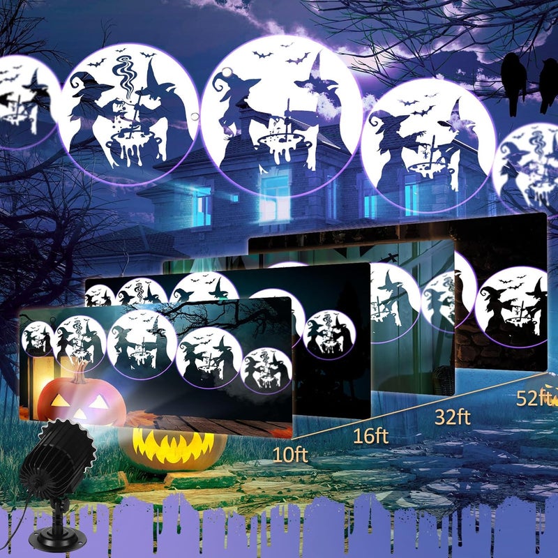 Lingvee Halloween Projector Light with 1 Film Slides Holiday LED Projector Lights Outdoor Reflectors Waterproof Landscape Decorative Rotation Lighting Movement Projection Lamp(Witches Poison) - Image 4